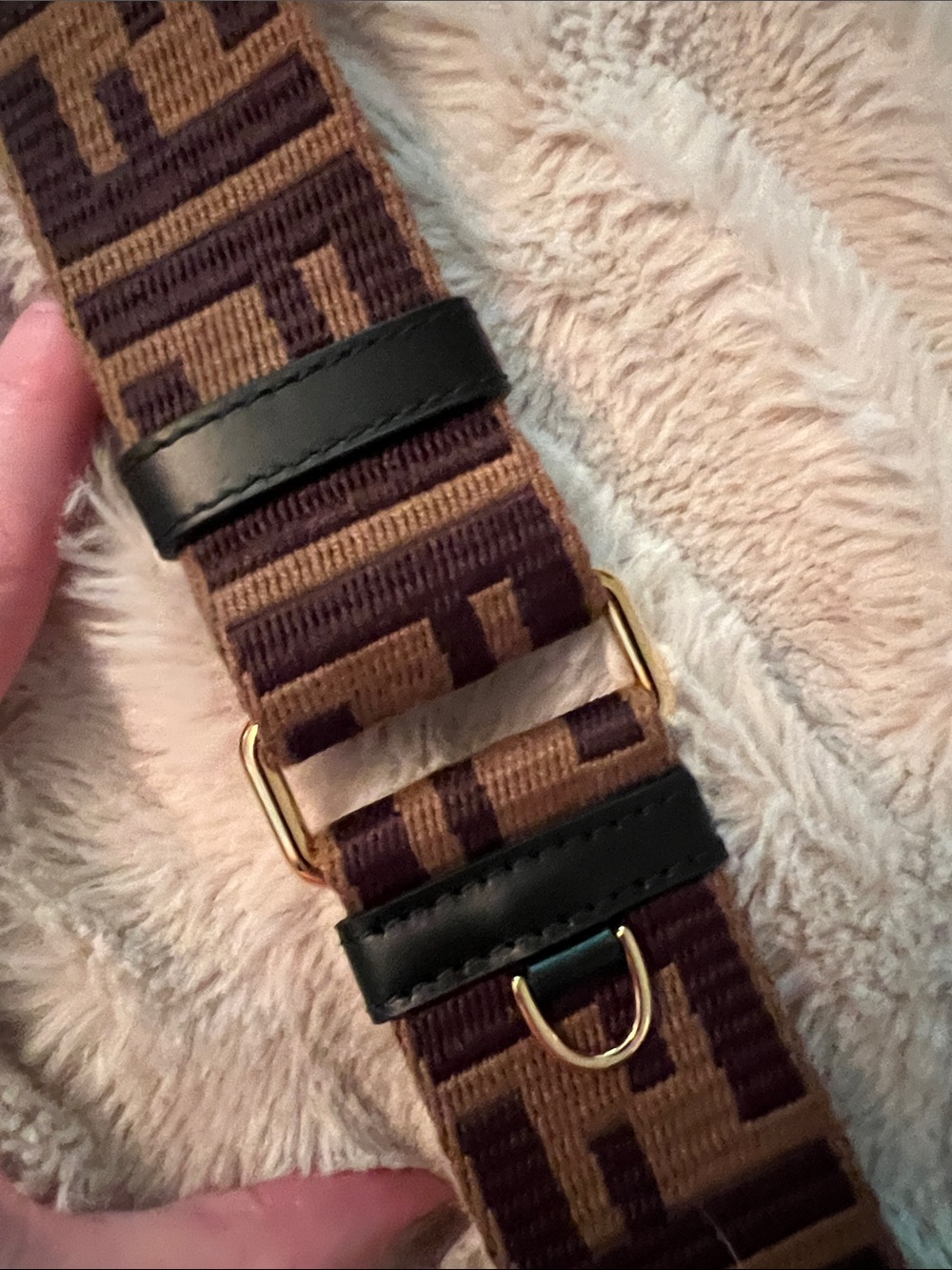 Authentic Fendi Brown Monogram Adjustable Messenger Bag Strap - Picture 6 of 15